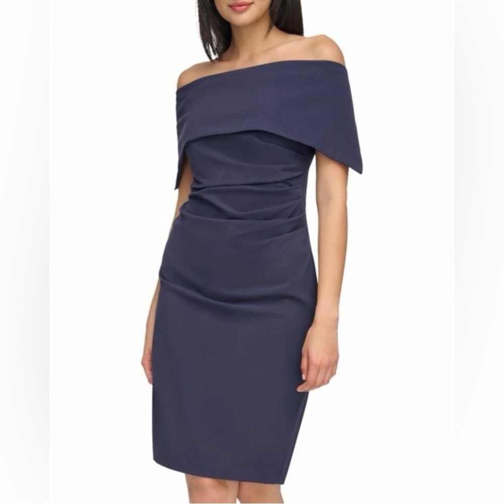 Vince Camuto Navy Popover Cocktail Dress